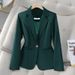 Elegant Petite Women's Blazer Slim Fit Short Jacket Notched Lapel Stretch Polyester Office Casual Wear_ecoleips.com