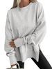 Women's Clothing Women's Casual Long Sleeve Sweatshirt Solid Color Crew Neck Pullover Loose Fit Sports Top Fashion_ecoleips.com