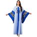 Elegant Long Kaftan Dress for Women with Sequined Embroidered Sleeves Cross Border Jalabiya Style 4366_ecoleips.com