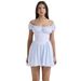 Independent Brand 2026 Summer New Solid Color European And American Style Puff Sleeve Waist-Cinching Buttoned Short_ecoleips.com