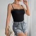 Voya Women's New Slim And Sexy Camisole Jumpsuit Summer Black Lace Patchwork Beautiful Back And Crotch Bottom, Inner Vest_ecoleips.com