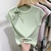 Bandage Round Neck Ice Silk Short Sleeved Knitted T Shirt For Women In Summer 2025 New Slim And Versatile Small Flying Sleeves Top_ecoleips.com