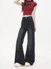 Black And Gray Wide-leg Jeans For Women, 2025 Winter New Style, High-waisted, Loose Fit, Pear-shaped, Slimming,_ecoleips.com