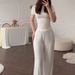 European And American Style Women's Clothing 2026 Spring New Fashion Round Neck Slim Casual Versatile Loose Stretch Wide Leg Pants Suit_ecoleips.com