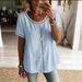 Women's Clothing Women's Patchwork Hollowed Out Lace Top T-Shirt Spring/Summer Comfortable Casual Wrinkle Free_ecoleips.com