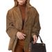 Women's Blazer Coat - Vintage Loose Fit Long Sleeve Jacket With Pockets, Elegant Casual Office Wear_ecoleips.com