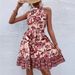 Women's Clothing New Floral Halter Neck Dress_ecoleips.com
