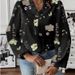 Flounce Detail Long Sleeve Blouse – Soft Polyester-Spandex Blend, Oversized Fit, Round Neck (White/Black/Dusty Pink | S-6xl)_ecoleips.com