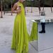 Women's Clothing Solid Color Round Neck Sleeveless Sexy Backless Beach Long Skirt Female_ecoleips.com
