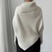 Women's High Neck Knit Sweater - Oversized Asymmetrical Design, Soft & Cozy Winter Pullover, Loose Fit Casual Tops For Streetwear & Daily Wear_ecoleips.com