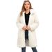 Elegant Faux Fur Coat For Women - Long Plush Collar Winter Coat With Pockets, Chic & Warm Outerwear For Fall & Winter_ecoleips.com
