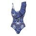 Women's new sexy backless printed swimsuit swimsuit _ecoleips.com