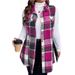 Verve Autumn Winter New Women's Fashion Plaid Sleeveless Turn-down Collar Side Pocket Shirt Vest_ecoleips.com