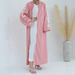 Muslim Dress Women Elegant Muslim Women's Robe With Bow Trim – Modest Islamic Dress For Prayer, Daily Wear & Special Occasions_ecoleips.com