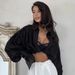 Cross-Border French Style Satin Lightweight Shirt European And American 2025 New High-End Women's Lantern Long Sleeve_ecoleips.com