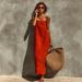 Women's Solid Color Halter Backless Sleeveless Loose Fit Maxi Dress – Casual Summer Resort Gown 2026_ecoleips.com
