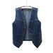 Women's Denim Vest Sleeveless Casual Jacket Loose Fit Cropped Waistcoat Summer Fashion_ecoleips.com