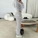Women's Clothing Hooded Zipper Sweatshirt Elastic Waist Loose Casual Straight Pants Two Piece Suit_ecoleips.com