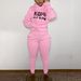 Women's Solid Color Fleece Lined Hoodie And Pants Set Warm And Cozy Two-Piece Outfit For Casual Wear_ecoleips.com