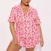 Women's Clothing Leisure Printed Lapel Ruffle Short Sleeved Shorts Suit_ecoleips.com