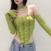 In-stock Cross-border 2024 European And American Style New Women's Clothing, Solid Color Slim-fit Cropped Top,_ecoleips.com