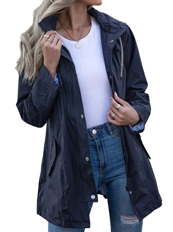 Women’s Waterproof Windbreaker Jacket – Slim Fit Hooded Raincoat For Outdoor & Commuting (S/M/L/XL/XXL, Black/Navy/Gray/Yellow/Army Green)_ecoleips.com
