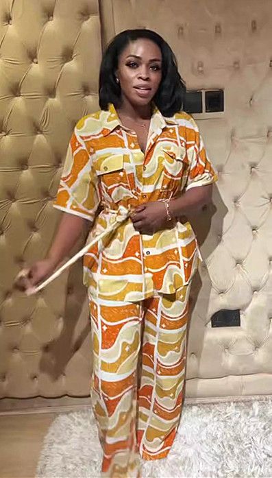 Floral Print Blouse With High-Waisted Wide-Leg Pants Set - Trendy Casual Outfit For Women_ecoleips.com