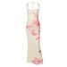 Women's Floral Print Off Shoulder Lace Panel Halter Backless Midi Dress – Summer Boho Gown_ecoleips.com