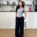 New European American Style Sweet Retro Plaid Halter Top And Loose-fitting Casual Drawstring Long Pants Set For Women_ecoleips.com
