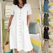 Spring Summer Women's Cotton Linen Loose Casual Dress Elegant High End Fashion for Women_ecoleips.com
