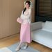 Summer New Korean Fashion Two-Piece Maternity Dress_ecoleips.com