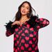 2025 European and American ice silk pajamas fashionable ostrich feather shirt trousers loose two piece feather home clothes for women_ecoleips.com