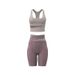 Women's Color Block Sports Compression Set High Waisted Fit Hip Lifting Breathable Sportswear_ecoleips.com