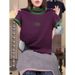 Women's Color-Block Short Sleeve T-Shirt – Slim Fit Casual Top With Vertical Stripe Design (5 Colors, S-2XL)_ecoleips.com