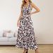 Women's Fashion Cocktail Maxi Dress Plus Size V‑Neck Leopard Print With Slimming Tie‑Waist Detail_ecoleips.com