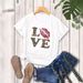 Y2k Leopard Print Love Pattern Women's T-Shirt - Stylish Short Sleeve Round Neck Top For Summer (White, Black) - S/M/L/Xl_ecoleips.com