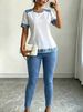 Women's Denim-Look Printed Lounge Set, Stretchy Knit Two Piece Outfit, Casual Comfort Jogger Set For Women_ecoleips.com