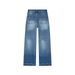 Blue Washed Wide-Leg Jeans For Women 2026 Spring New High-Waisted Loose American Retro Casual Trousers_ecoleips.com