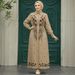 Elegant Embroidered Loose-Fit Maxi Dress With Lapel Collar – Boho Chic Women's Dress In 6 Colors (White, Red, Brown, Green, Black, Khaki)_ecoleips.com