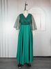 Women's Clothing Modest Muslim Abaya Dress – Long Sleeve Loose Fit Maxi Dress With Embellishments (Purple/Green/Champagne/Orange)_ecoleips.com