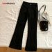 Plus-size Fashion Black Jeans Women, New Spring/summer Style, Versatile Slim-fit Mid-waist Micro-flared Long Pants For_ecoleips.com