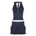 2025 Women's Sexy Pure Desire Polka Dot Color-Block Short Tie Halter Cake Dress Set Wholesale_ecoleips.com