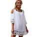 Women's Hollow Lace Beach Skirt - Sexy Solid Color Swimsuit Cover Up Loose Casual Sun Protection_ecoleips.com