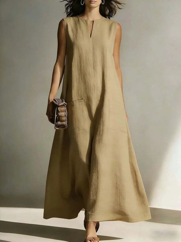Women's Casual Sleeveless Dress Style Simple Versatile Spring Summer New_ecoleips.com