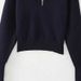 Fashion Versatile Navy Blue Lapel Zipper Knitted Sweater_ecoleips.com