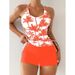 Women's Tankini Swimsuit Set With Coconut Print – High-Waisted Bikini Bottom & Comfortable Swim Top (Trendy & Flattering)_ecoleips.com