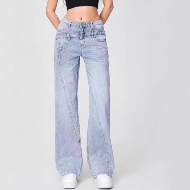 Women's Wide Leg Jeans Loose Straight Retro Washed Cotton Trousers Casual Fashion Office Lady Street Style Spring/Autumn_ecoleips.com