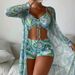 Verve Swimsuit Women Sexy Print Three-Piece Bikini Boxer Briefs Swimwear_ecoleips.com