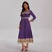 Voya Women's European And American Retro Dress, Cross-border Foreign Trade Fashion Printed High-waisted Long-sleeved Long Skirt For_ecoleips.com