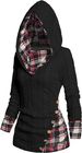 Women's Ribbed Hooded Sweatshirt Long Sleeve Pullover Casual Streetwear Hoodie With Geometric Pattern_ecoleips.com